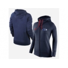 Women Nike Seattle Seahawks Full-Zip Performance Hoodie Dark Blue