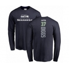 Football Seattle Seahawks #37 Quandre Diggs Navy Blue Backer Long Sleeve T-Shirt