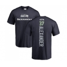 Football Seattle Seahawks #37 Shaun Alexander Navy Blue Backer T-Shirt