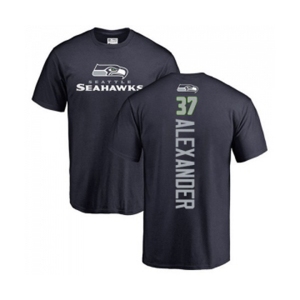 Football Seattle Seahawks #37 Shaun Alexander Navy Blue Backer T-Shirt