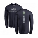 Football Seattle Seahawks #57 Cody Barton Navy Blue Backer Long Sleeve T-Shirt