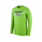 Men's Seattle Seahawks Nike Neon Green Legend Staff Practice Long Sleeves Performance T-Shirt