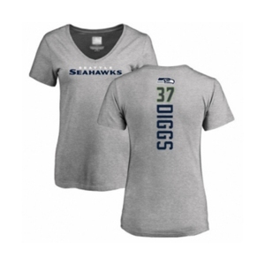 Football Women's Seattle Seahawks #37 Quandre Diggs Ash Backer T-Shirt