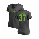 Football Women's Seattle Seahawks #37 Quandre Diggs Ash One Color T-Shirt