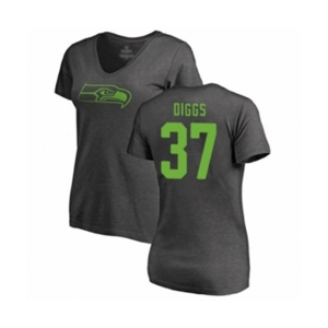 Football Women's Seattle Seahawks #37 Quandre Diggs Ash One Color T-Shirt