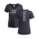 Football Women's Seattle Seahawks #37 Quandre Diggs Navy Blue Backer T-Shirt