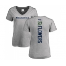 Football Women's Seattle Seahawks #37 Tre Flowers Ash Backer T-Shirt