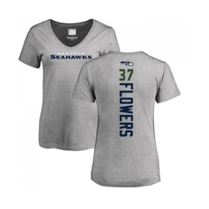 Football Women's Seattle Seahawks #37 Tre Flowers Ash Backer T-Shirt