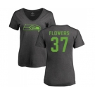 Football Women's Seattle Seahawks #37 Tre Flowers Ash One Color T-Shirt