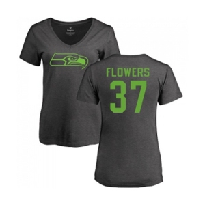 Football Women's Seattle Seahawks #37 Tre Flowers Ash One Color T-Shirt