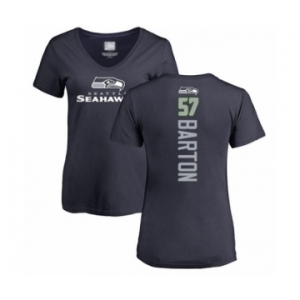 Football Women's Seattle Seahawks #57 Cody Barton Navy Blue Backer T-Shirt