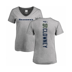 Football Women's Seattle Seahawks #90 Jadeveon Clowney Ash Backer T-Shirt