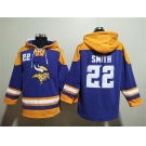 Men's Minnesota Vikings #22 Harrison Smith Purple Yellow Ageless Must-Have Lace-Up Pullover Hoodie