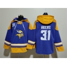 Men's Minnesota Vikings #31 Cam Akers Purple Yellow Ageless Must-Have Lace-Up Pullover Hoodie