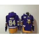 Men's Minnesota Vikings #84 Randy Moss Purple Ageless Must-Have Lace-Up Pullover Hoodie