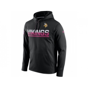 Men's Minnesota Vikings Black Breast Cancer Awareness Circuit Performance Pullover Hoodie