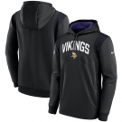 Men's Minnesota Vikings Black Sideline Stack Performance Pullover Hoodie