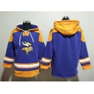 Men's Minnesota Vikings Blank Purple Yellow Ageless Must-Have Lace-Up Pullover Hoodie