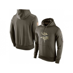 Men's Minnesota Vikings Nike Olive Salute To Service KO Performance Hoodie