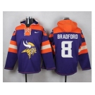 Men's Nike Minnesota Vikings #8 Sam Bradford Purple Player Pullover NFL Hoodie