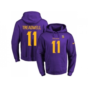 Nike Minnesota Vikings #11 Laquon Treadwell Purple(Gold No.) Name & Number Pullover NFL Hoodie