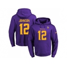 Nike Minnesota Vikings #12 Charles Johnson Purple(Gold No.) Name & Number Pullover NFL Hoodie