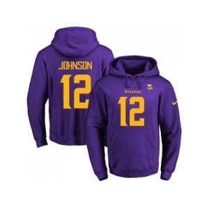 Nike Minnesota Vikings #12 Charles Johnson Purple(Gold No.) Name & Number Pullover NFL Hoodie