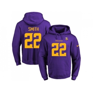 Nike Minnesota Vikings #22 Harrison Smith Purple(Gold No.) Name & Number Pullover NFL Hoodie