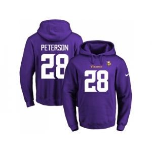 Nike Minnesota Vikings #28 Adrian Peterson Purple Name & Number Pullover NFL Hoodie