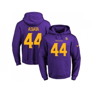 Nike Minnesota Vikings #44 Matt Asiata Purple(Gold No.) Name & Number Pullover NFL Hoodie