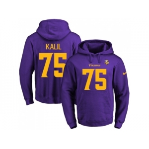 Nike Minnesota Vikings #75 Matt Kalil Purple(Gold No.) Name & Number Pullover NFL Hoodie