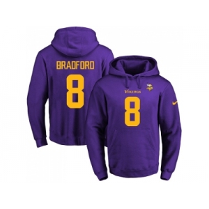 Nike Minnesota Vikings #8 Sam Bradford Purple(Gold No.) Name & Number Pullover NFL Hoodie