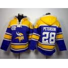 nike nfl jerseys minnesota vikings #28 adrian peterson yellow-purple[pullover hooded sweatshirt]