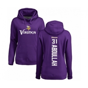 NFL Women's Nike Minnesota Vikings #31 Ameer Abdullah Purple Backer Pullover Hoodie