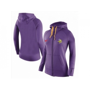 Women Nike Minnesota Vikings Full-Zip Performance Hoodie Purple_2