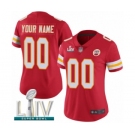 Women's Kansas City Chiefs Customized Red Team Color Vapor Untouchable Custom Limited Super Bowl LIV Bound Football Jersey