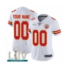 Women's Kansas City Chiefs Customized White Vapor Untouchable Custom Limited Super Bowl LIV Bound Football Jersey