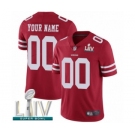 Men's San Francisco 49ers Customized Red Team Color Vapor Untouchable Custom Limited Super Bowl LIV Bound Football Jersey