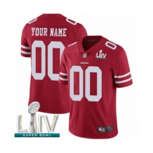 Men's San Francisco 49ers Customized Red Team Color Vapor Untouchable Custom Limited Super Bowl LIV Bound Football Jersey