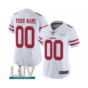Women's San Francisco 49ers Customized White Vapor Untouchable Custom Limited Super Bowl LIV Bound Football Jersey
