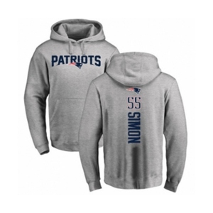 Football New England Patriots #55 John Simon Ash Backer Pullover Hoodie