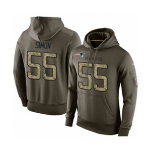 Football New England Patriots #55 John Simon Green Salute To Service Men's Pullover Hoodie