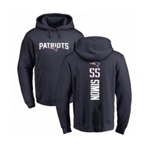 Football New England Patriots #55 John Simon Navy Blue Backer Pullover Hoodie