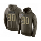 Football New England Patriots #90 Shilique Calhoun Green Salute To Service Men's Pullover Hoodie