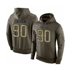 Football New England Patriots #90 Shilique Calhoun Green Salute To Service Men's Pullover Hoodie