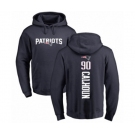 Football New England Patriots #90 Shilique Calhoun Navy Blue Backer Pullover Hoodie