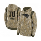 Men's New England Patriots #10 Mac Jones Camo 2021 Salute To Service Therma Performance Pullover Hoodie