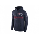 Men's New England Patriots Nike Navy Super Bowl LI Bound Team Travel Circuit Performance Pullover Hoodie