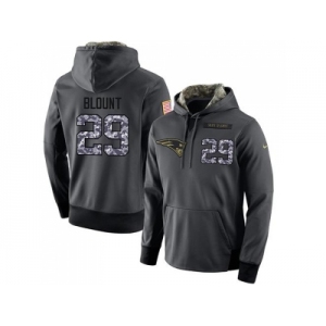 NFL Men's Nike New England Patriots #29 LeGarrette Blount Stitched Black Anthracite Salute to Service Player Performance Hoodie