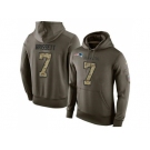 NFL Men's Nike New England Patriots #7 Jacoby Brissett Stitched Green Olive Salute To Service KO Performance Hoodie